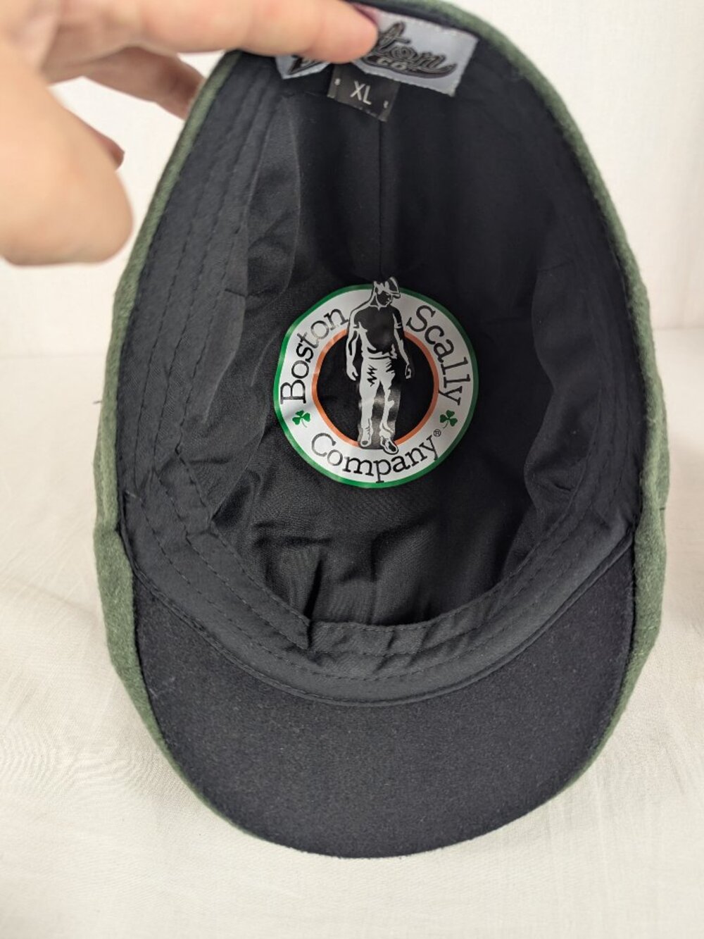 Boston Scally Company Gray Hat 6-Panel Newsboy Cap Wool Blend Shamrock Mens XL - Picture 6 of 8